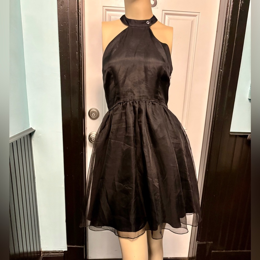 Alexandra Grecco Black Chiffon Mini Dress